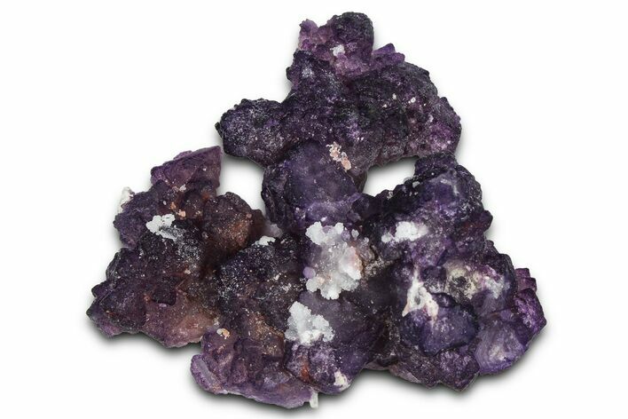 Rich Purple Octahedral Fluorite Crystals w/ Druzy Quartz - Arizona #368383